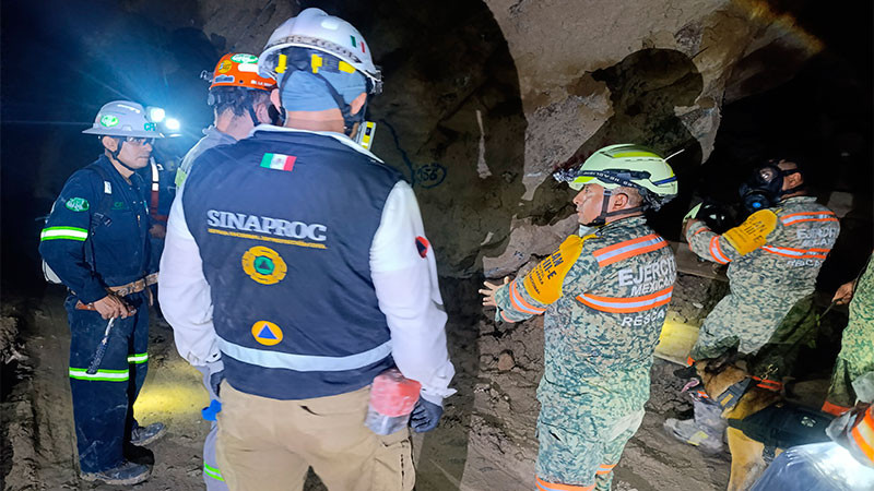 Avanzan trabajos en la mina Santa Fe para localizar a minero que sigue atrapado, con llegada a la zona donde podría estar 